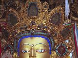 Tibet Lhasa 02 09 Jokhang Inside Maitreya Close Up Here is a close-up photo of the large seated statue of Maitreya, the Future Buddha, from Jokhang Temple�s inner sanctum. Although there�s no photography allowed, here�s a photo from my 1993 trip.